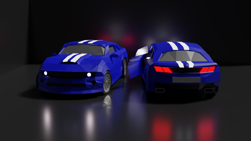 low poly Chevrolet Camero preview image